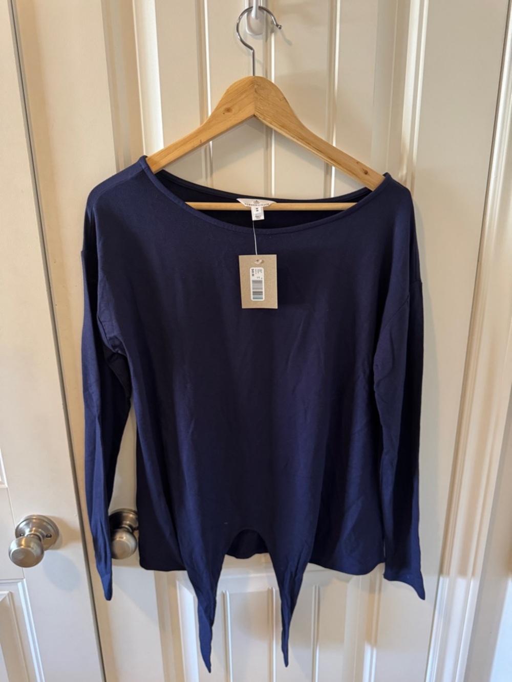 Women's Navy Long-Sleeve Top